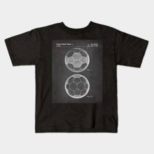 Soccer Ball Patent - Football Fan Bedroom Office Art - Black Chalkboard Kids T-Shirt